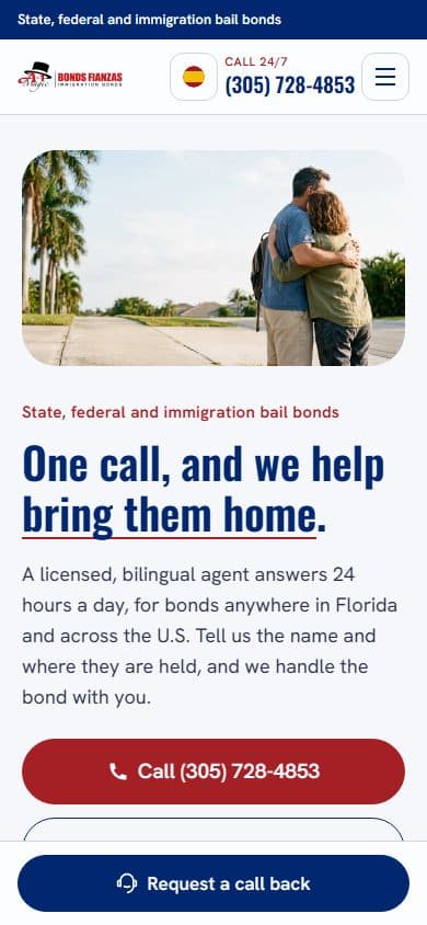 A1 Magic Bail Bonds — website on mobile